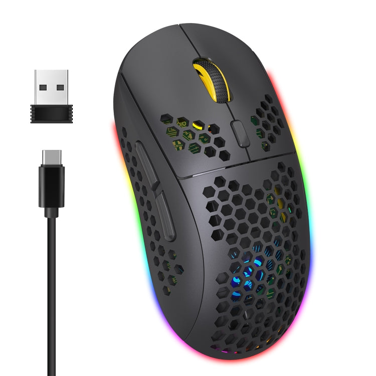 Ratón inalámbrico para juegos HXSJ T90 RGB Light de tres modos