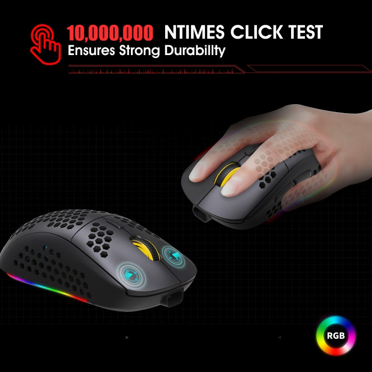 Ratón inalámbrico para juegos HXSJ T90 RGB Light de tres modos