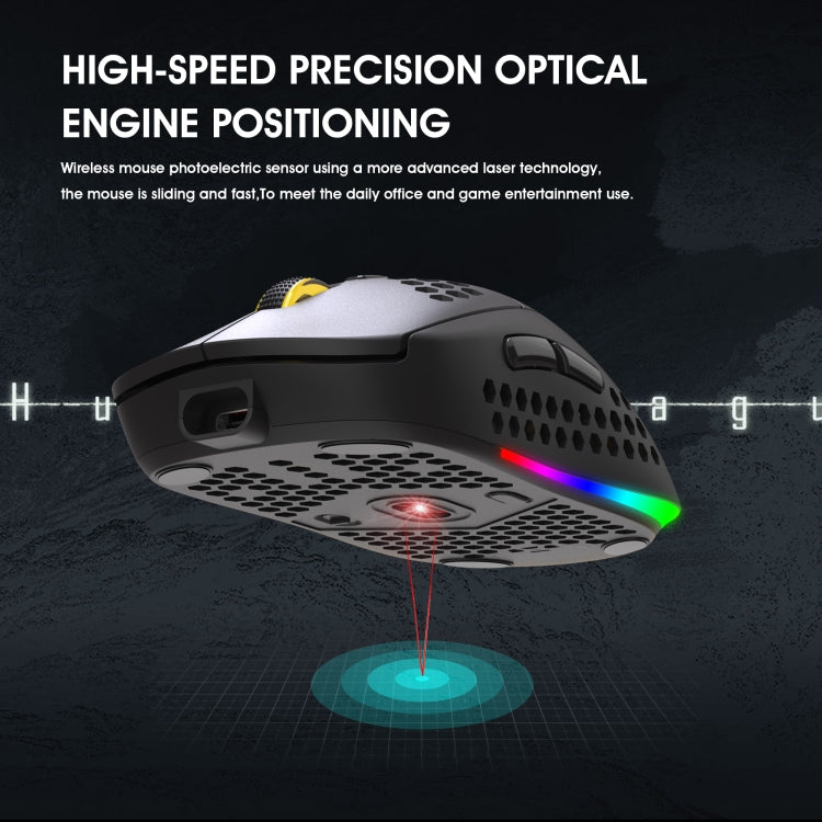 Ratón inalámbrico para juegos HXSJ T90 RGB Light de tres modos