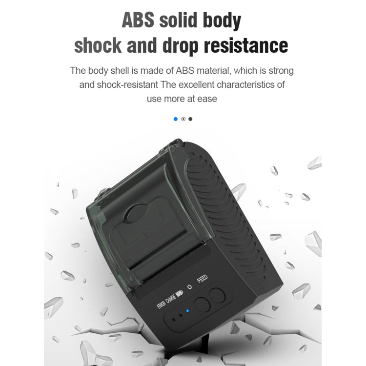 5811DD 58 mm Bluetooth 4.0 Impresora térmica portátil de recibos Bluetooth,, EU Plug, US Plug, UK Plug