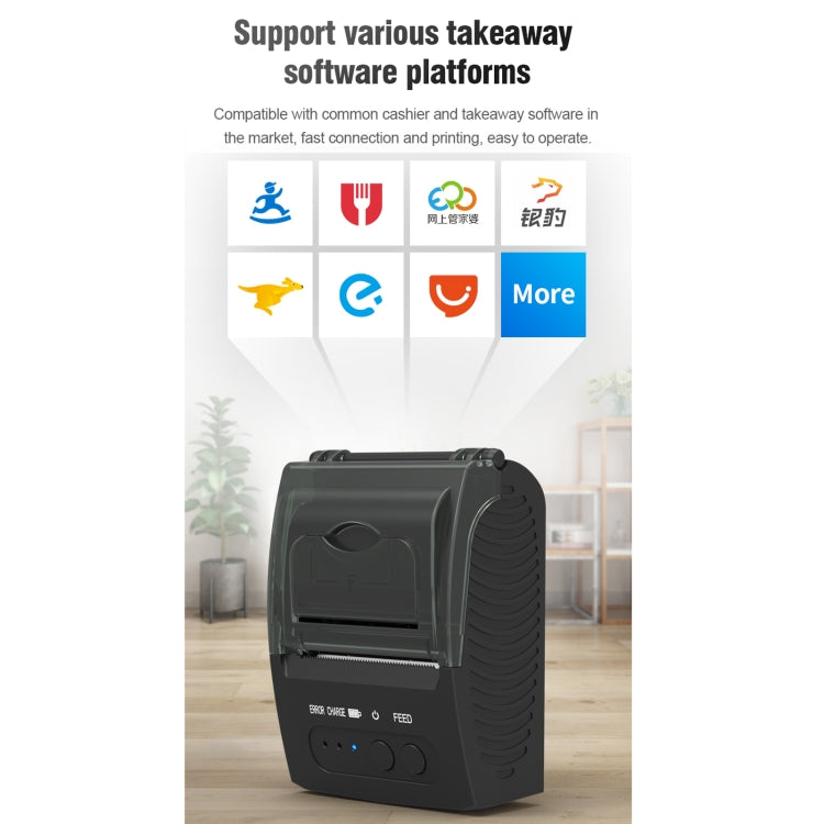 5811DD 58 mm Bluetooth 4.0 Impresora térmica portátil de recibos Bluetooth,, EU Plug, US Plug, UK Plug