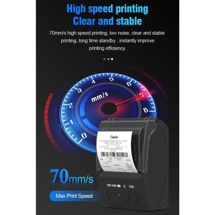 5811DD 58 mm Bluetooth 4.0 Impresora térmica portátil de recibos Bluetooth,, EU Plug, US Plug, UK Plug
