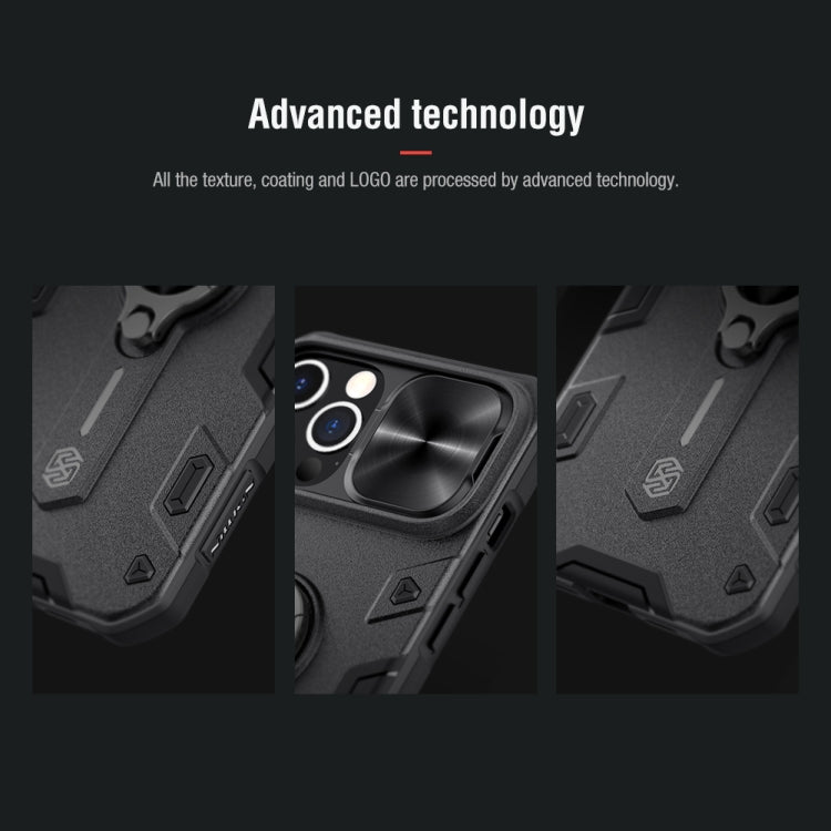 Estuche protector NILLKIN CamShield Armor a prueba de golpes con soporte de anillo invisible, For iPhone 12 / 12 Pro, For iPhone 12 Pro Max