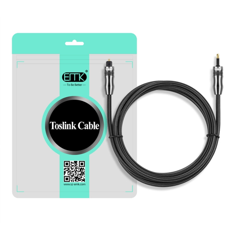 EMK OD1.0mm 3.5mm Sonido digital Toslink a Mini Toslink Cable de audio óptico digital, 1m, 1.5m, 2m, 3m, 5m