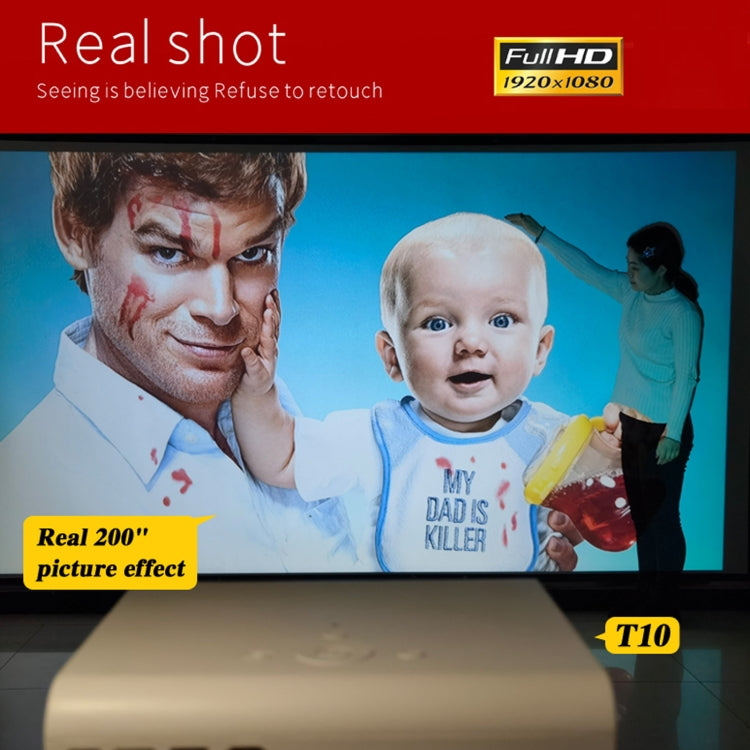 T10 1920x1080P 3600 lúmenes Proyector portátil de cine en casa LED HD Digital, versión de Android, Android Version