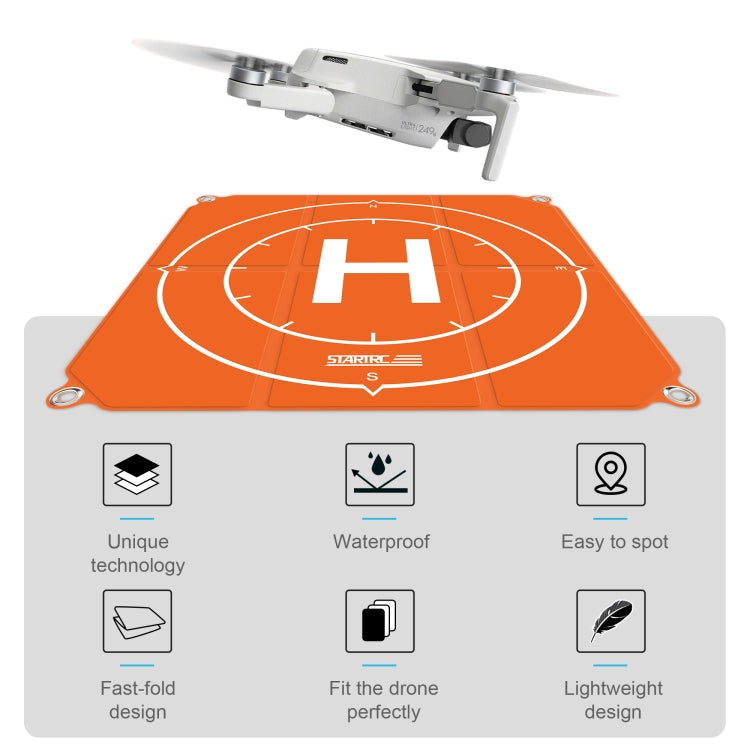 Dron portátil STARTRC 1109143 de 50cm, plataforma de aterrizaje de plataforma de estacionamiento cuadrada plegable Universal para DJI FPV/mini 2/Air 2, 50cm