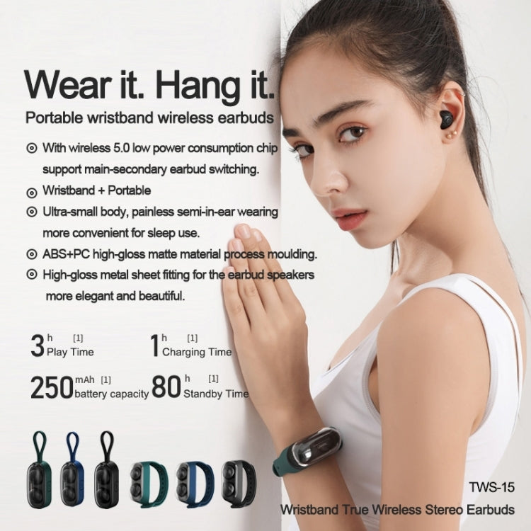 Remax Proda TWS-15 Bluetooth 5.0 Estilo de pulsera portátil Auriculares estéreo inalámbricos verdaderos