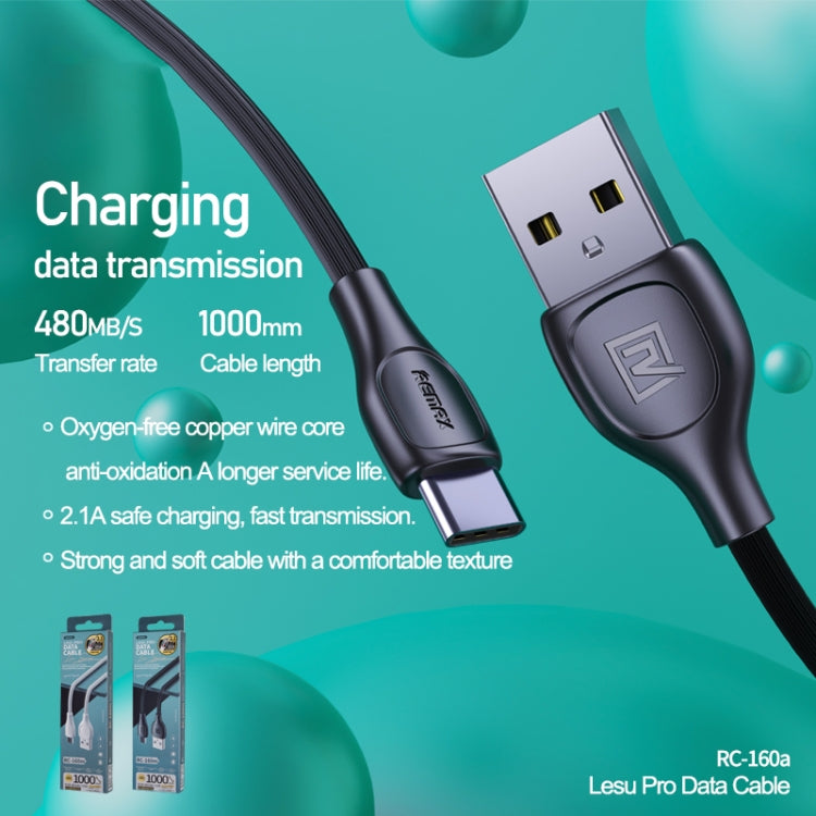 Remax 2.1A Lesu Pro Series Cable de datos de carga, longitud: 1 m, Type-C, 8 Pin, Micro USB