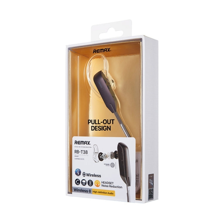 Remax RB-T38 Bluetooth 5.0 Auricular Bluetooth inalámbrico con reducción de ruido de metal