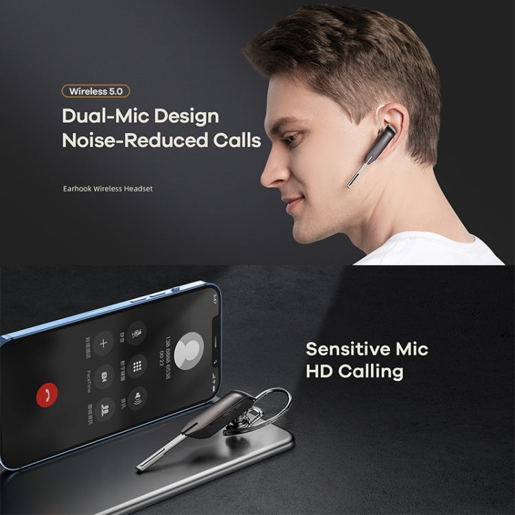 Remax RB-T38 Bluetooth 5.0 Auricular Bluetooth inalámbrico con reducción de ruido de metal