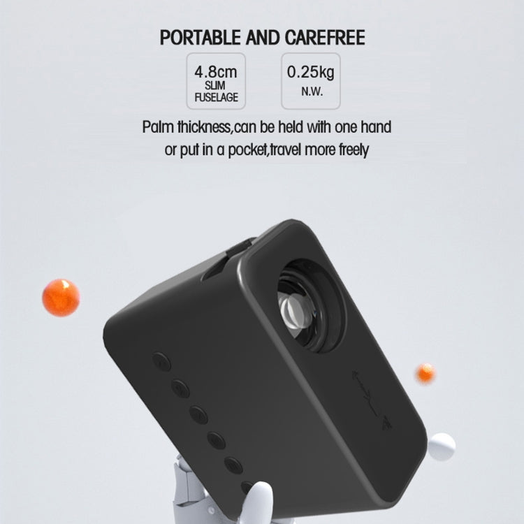 T500 1920x1080P 80 lúmenes Proyector portátil de cine en casa LED HD Digital, Without Remote Control & Adaptor, With Remote Control & Adaptor