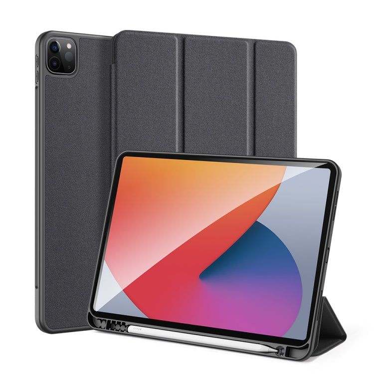 DUX DUCIS Domo Series Funda de cuero TPU + PU magnética con tapa horizontal con tres soportes plegables y ranura para bolígrafo y función de reposo / activación, iPad Pro 11 （2021）/(2020), iPad Pro 12.9  2021 / 2020