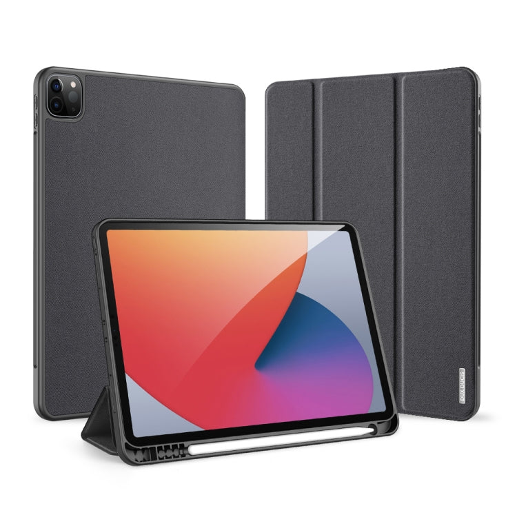 DUX DUCIS Domo Series Funda de cuero TPU + PU magnética con tapa horizontal con tres soportes plegables y ranura para bolígrafo y función de reposo / activación, iPad Pro 11 （2021）/(2020), iPad Pro 12.9  2021 / 2020