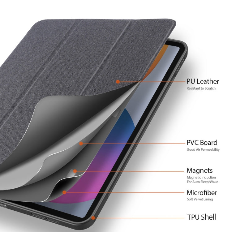 DUX DUCIS Domo Series Funda de cuero TPU + PU magnética con tapa horizontal con tres soportes plegables y ranura para bolígrafo y función de reposo / activación, iPad Pro 11 （2021）/(2020), iPad Pro 12.9  2021 / 2020