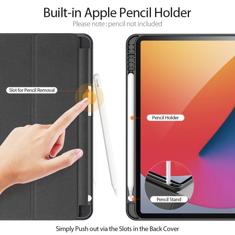 DUX DUCIS Domo Series Funda de cuero TPU + PU magnética con tapa horizontal con tres soportes plegables y ranura para bolígrafo y función de reposo / activación, iPad Pro 11 （2021）/(2020), iPad Pro 12.9  2021 / 2020