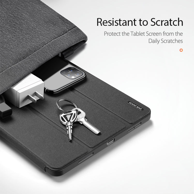 DUX DUCIS Domo Series Funda de cuero TPU + PU magnética con tapa horizontal con tres soportes plegables y ranura para bolígrafo y función de reposo / activación, iPad Pro 11 （2021）/(2020), iPad Pro 12.9  2021 / 2020