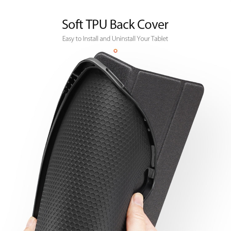 DUX DUCIS Domo Series Funda de cuero TPU + PU magnética con tapa horizontal con tres soportes plegables y ranura para bolígrafo y función de reposo / activación, iPad Pro 11 （2021）/(2020), iPad Pro 12.9  2021 / 2020