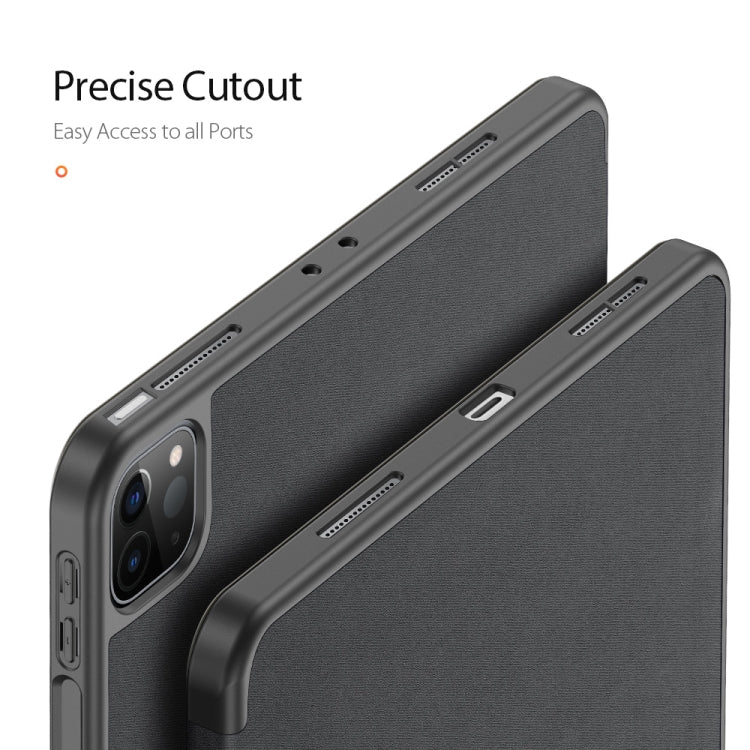 DUX DUCIS Domo Series Funda de cuero TPU + PU magnética con tapa horizontal con tres soportes plegables y ranura para bolígrafo y función de reposo / activación, iPad Pro 11 （2021）/(2020), iPad Pro 12.9  2021 / 2020