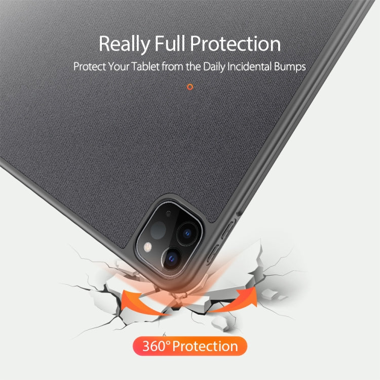 DUX DUCIS Domo Series Funda de cuero TPU + PU magnética con tapa horizontal con tres soportes plegables y ranura para bolígrafo y función de reposo / activación, iPad Pro 11 （2021）/(2020), iPad Pro 12.9  2021 / 2020