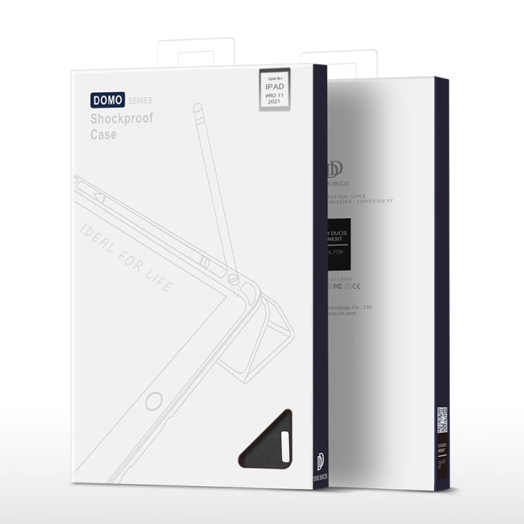 DUX DUCIS Domo Series Funda de cuero TPU + PU magnética con tapa horizontal con tres soportes plegables y ranura para bolígrafo y función de reposo / activación, iPad Pro 11 （2021）/(2020), iPad Pro 12.9  2021 / 2020