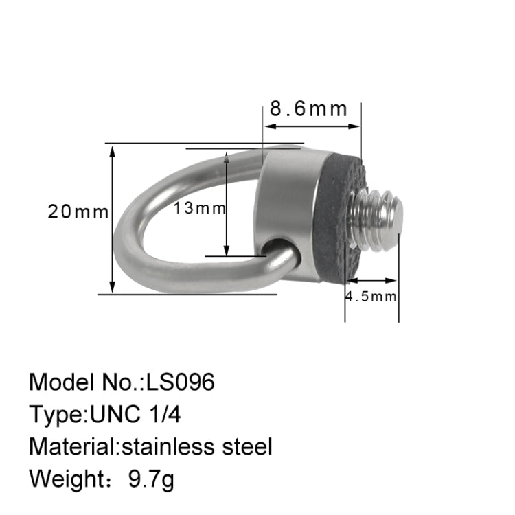 BEXIN LS096 2 PCS Anillo C Tornillos de cámara Montaje Adaptador de tornillo de placa de liberación rápida de 1/4 pulgadas, LS096