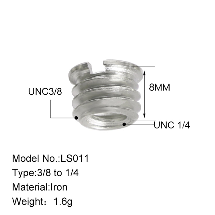 BEXIN LS011 2 PCS Tornillo de cámara 1/4 a 3/8 Tornillos de conversión, LS011
