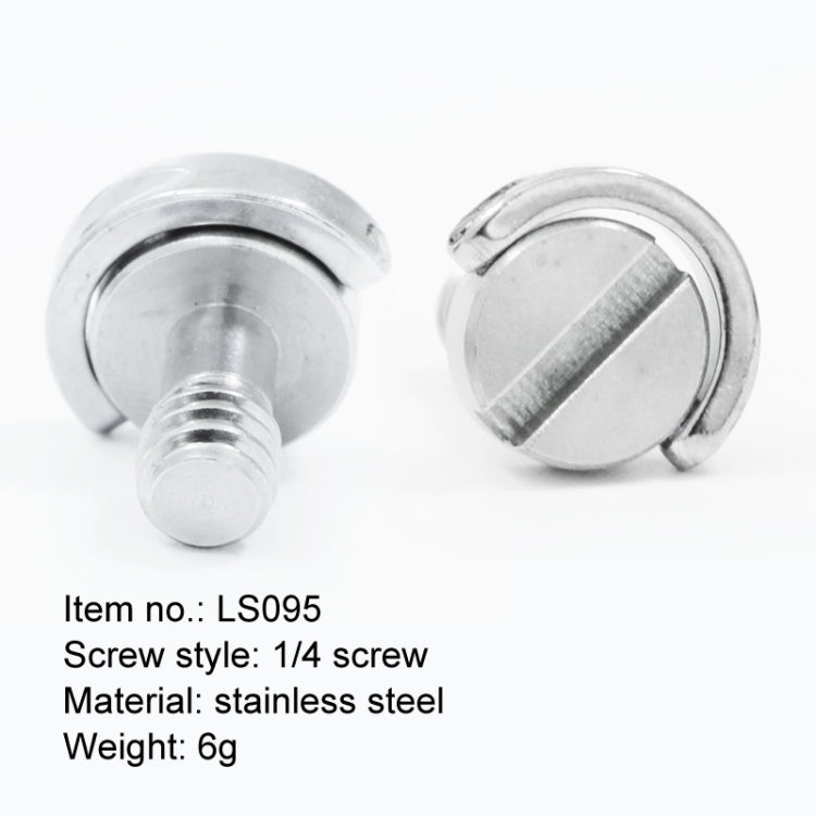 EXIN LS095 2 PCS Tornillos de anillo D Montaje de placa de cámara Tornillos de liberación rápida de 1/4 de pulgada, LS095