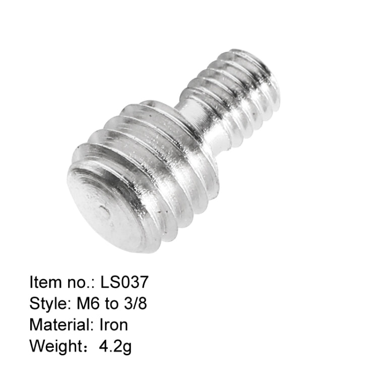 BEXIN LS037 2 PCS M6 a 3/8 pulgadas Tornillos de conversión Adaptador Tornillos de cámara, LS037