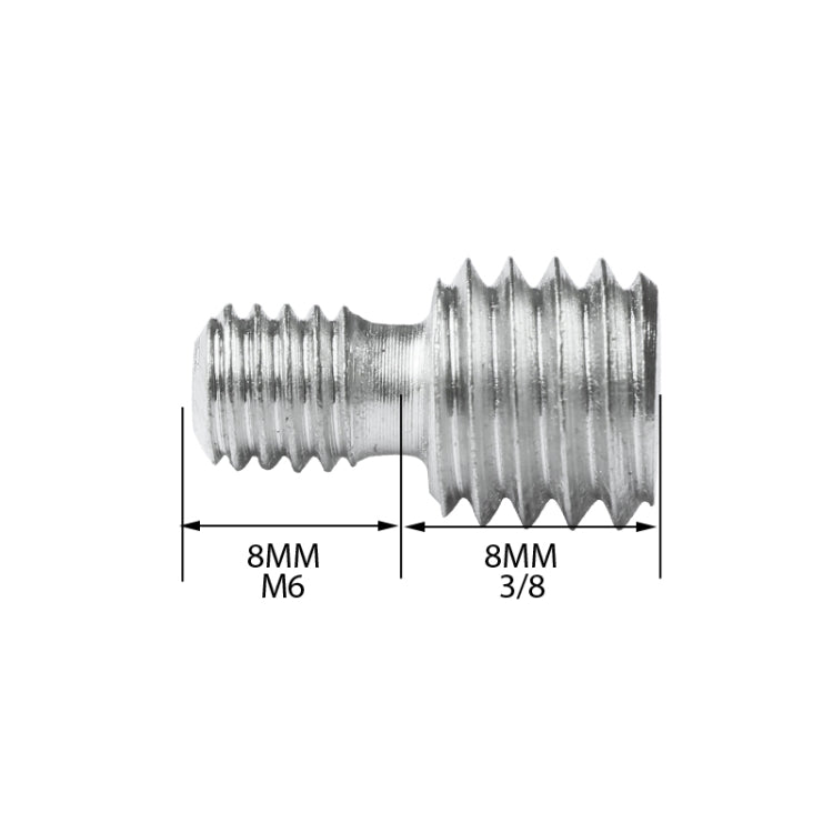 BEXIN LS037 2 PCS M6 a 3/8 pulgadas Tornillos de conversión Adaptador Tornillos de cámara, LS037