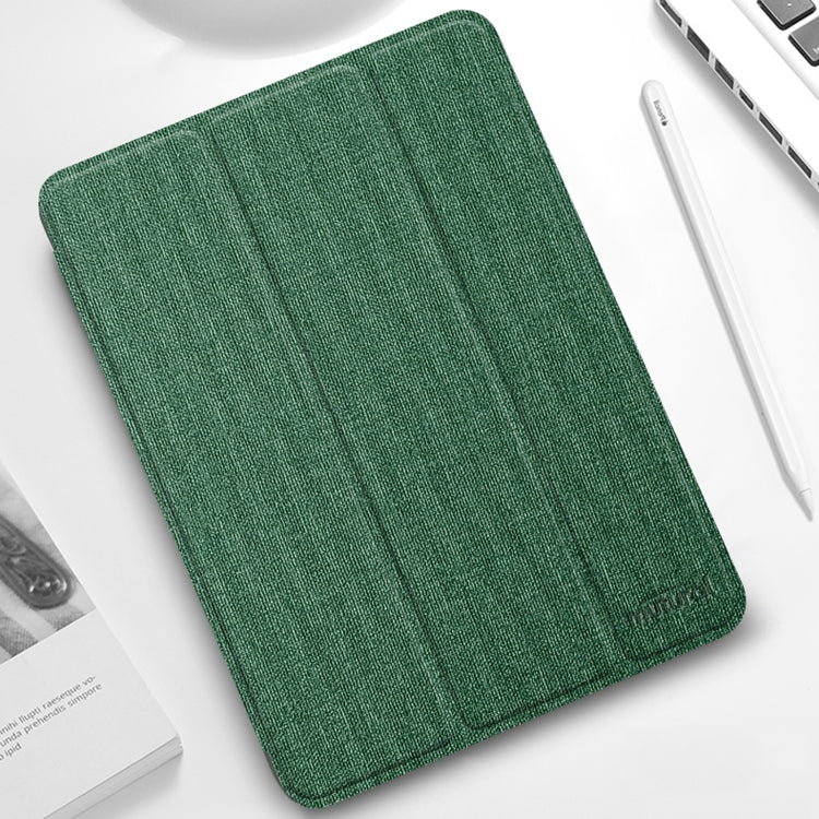Mutural YASHI Serie TPU + PU Patrón de tela Textura Funda de cuero con tapa horizontal con tres soportes plegables y ranura para bolígrafo y función de activación / suspensión, For iPad Pro 11 (2021), For iPad Pro 12.9 2022 / 2021