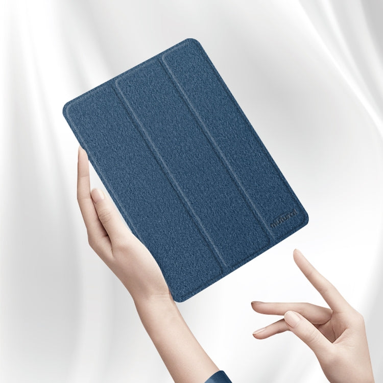 Mutural YASHI Serie TPU + PU Patrón de tela Textura Funda de cuero con tapa horizontal con tres soportes plegables y ranura para bolígrafo y función de activación / suspensión, For iPad Pro 11 (2021), For iPad Pro 12.9 2022 / 2021