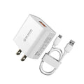 WK WP-U57 Max 18W Maxspeed QC3.0 Cargador rápido + USB a cable de datos tipo-C / USB-C, US Plug, EU Plug, UK Plug