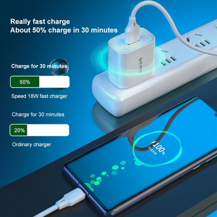 WK WP-U57 Max 18W Maxspeed QC3.0 Cargador rápido + USB a cable de datos micro USB, US Plug, EU Plug, UK Plug