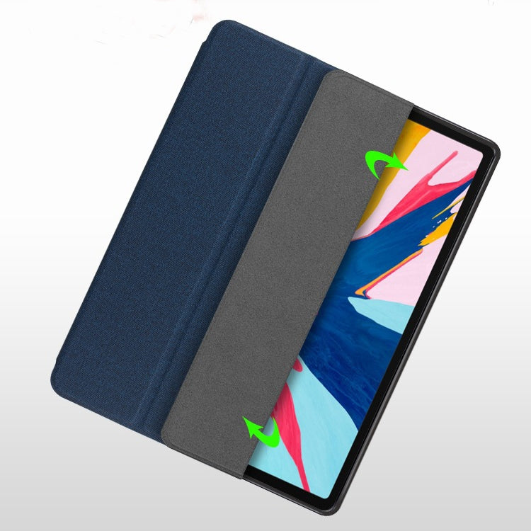 Para iPad 10.2 Litchi Texture Funda de cuero con tapa horizontal con tres soportes plegables y ranura para bolígrafo, For iPad 10.2