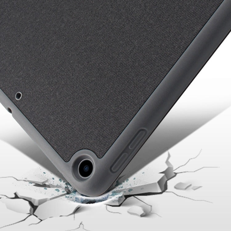 Para iPad 10.2 Litchi Texture Funda de cuero con tapa horizontal con tres soportes plegables y ranura para bolígrafo, For iPad 10.2