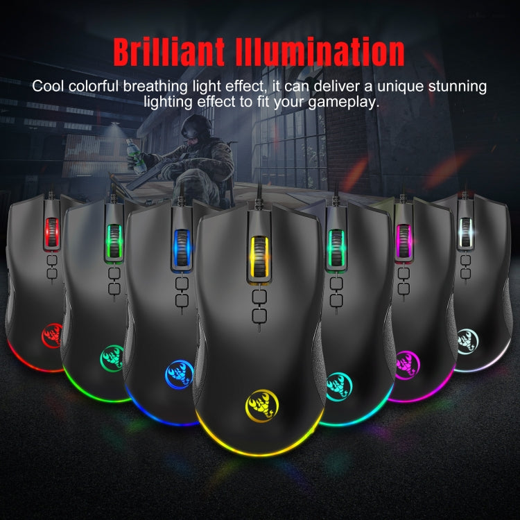HXSJ A883 7 teclas 6400DPI RGB Light Mechanical Gaming Ratón con cable
