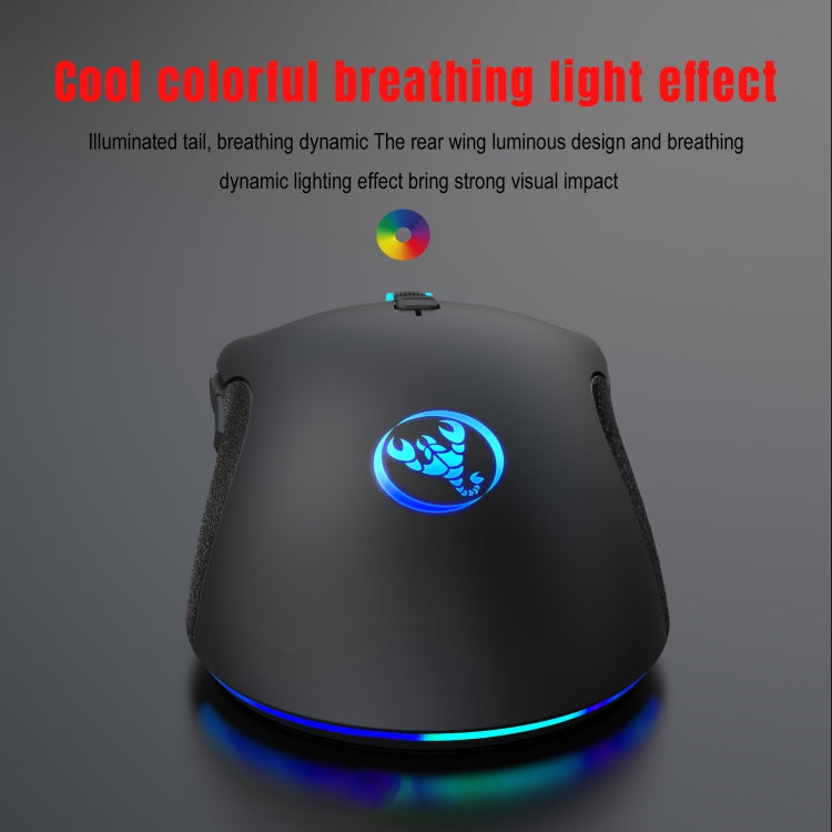 HXSJ A883 7 teclas 6400DPI RGB Light Mechanical Gaming Ratón con cable