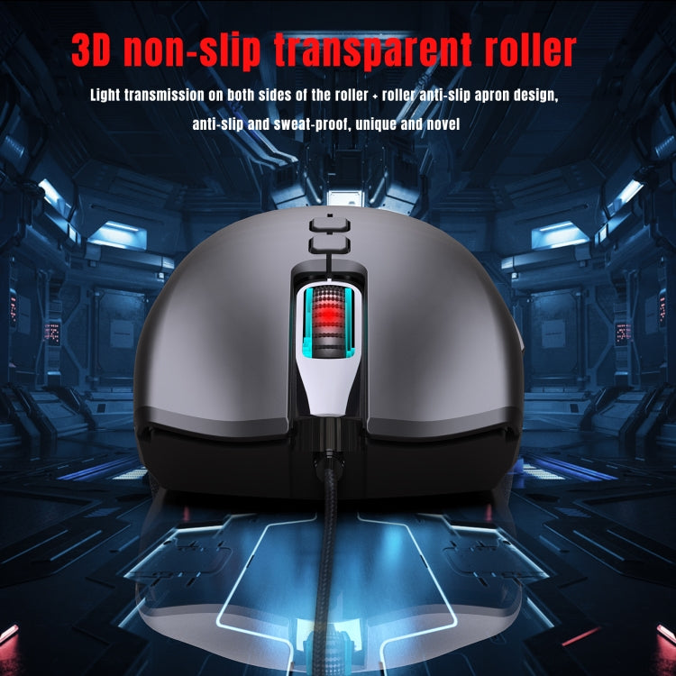 HXSJ A883 7 teclas 6400DPI RGB Light Mechanical Gaming Ratón con cable