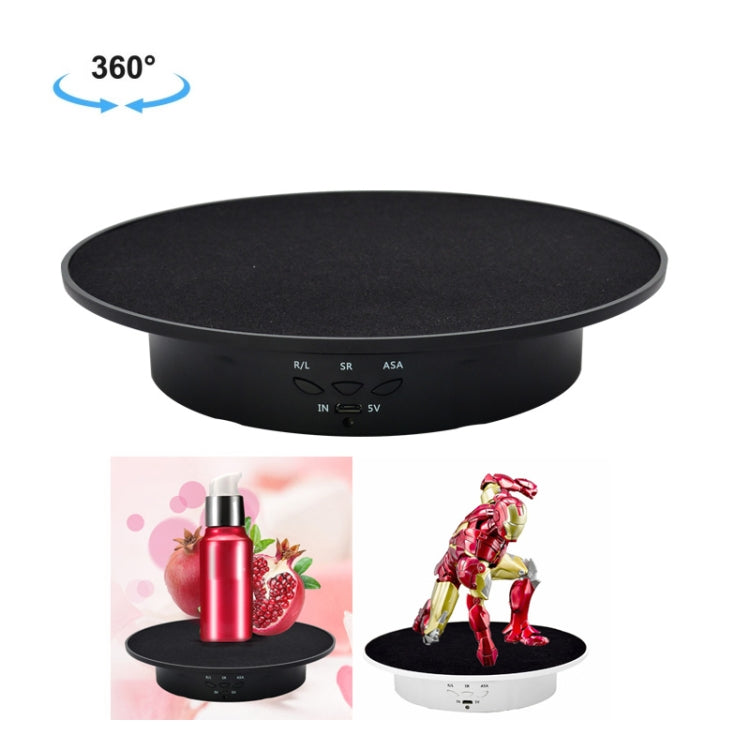 Tocadiscos giratorio eléctrico USB de 20 cm, soporte de exhibición, accesorios de grabación de vídeo, plato giratorio para fotografía, carga: 8 kg, 20cm(Black Velvet), 20cm (White Base Black Velvet), 20cm (White Base White Velvet)