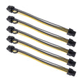 5 PCS 3682 Cable adaptador de fuente de alimentación de tarjeta gráfica hembra de 6 pines a hembra de 8 pines, longitud: 20 cm