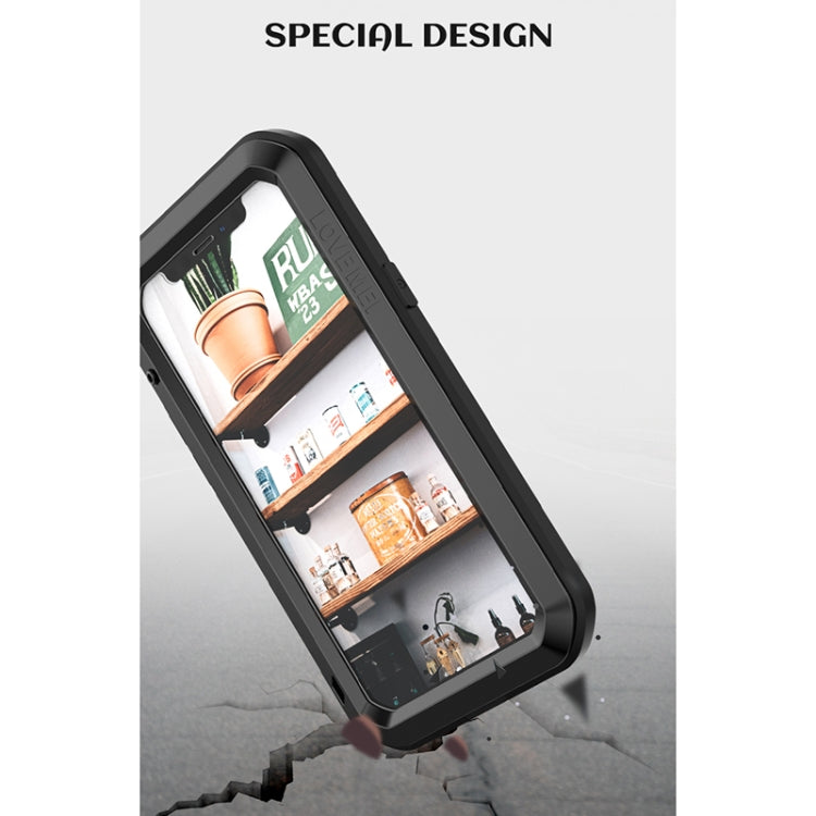 LOVE MEI Metal a prueba de golpes impermeable a prueba de polvo funda protectora, For iPhone 12 mini, For iPhone 12