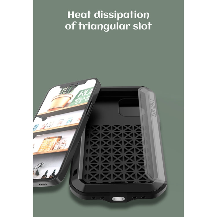 LOVE MEI Metal a prueba de golpes impermeable a prueba de polvo funda protectora, For iPhone 12 mini, For iPhone 12