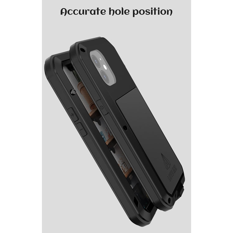 LOVE MEI Metal a prueba de golpes impermeable a prueba de polvo funda protectora, For iPhone 12 mini, For iPhone 12