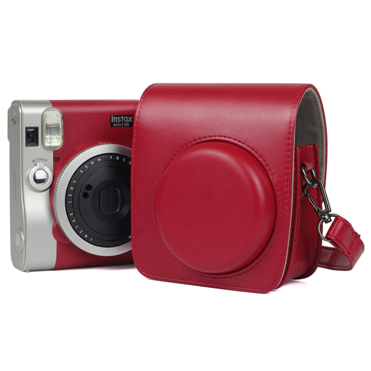 Bolsa de cámara de PU de color sólido con correa para el hombro para Fujifilm Instax mini 90, For Fujifilm Instax mini 90