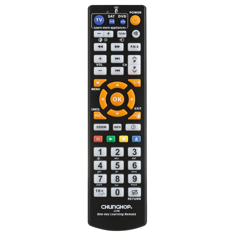 CHUNGHOP L336 Controlador remoto de aprendizaje inteligente universal para TV / CBL / DVD, L336(Black), L336(Silver)