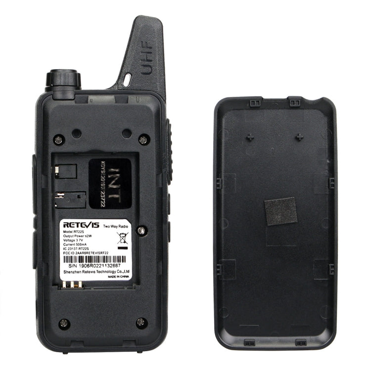 1 par RETEVIS RT22S Frecuencia de EE. UU. 22CHS FRS Radio de dos vías sin licencia Walkie Talkie de mano, enchufe de EE. UU., RT22S