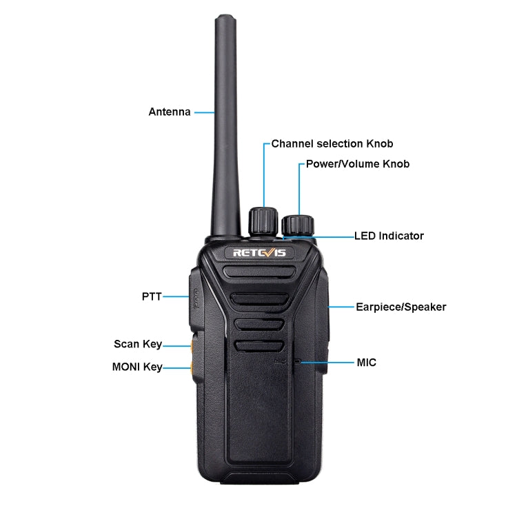 RETEVIS RT27 2W US Frecuencia 462.5500MHz-467.7125MHz 22CHS FRS Radio de dos vías Walkie Talkie de mano, enchufe de EE. UU., RT27, US Plug