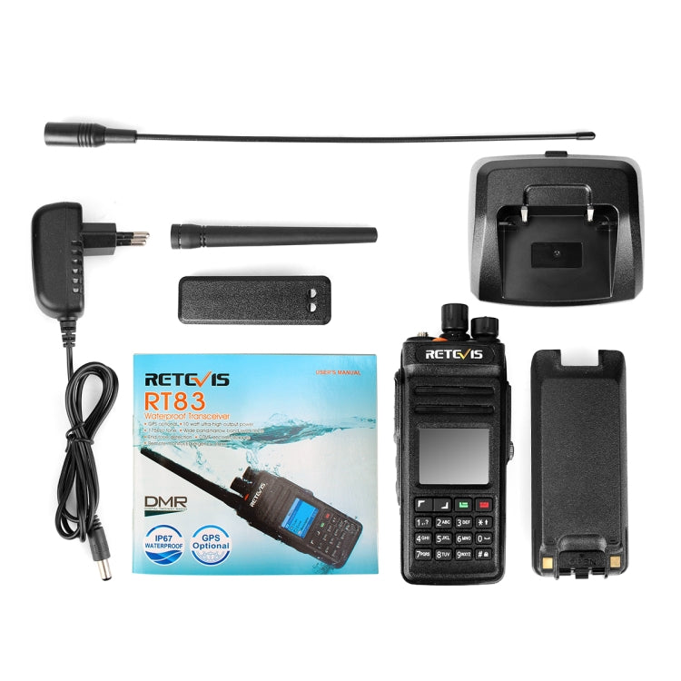 RETEVIS RT83 10W 400-470MHz 1024CHS Impermeable DMR Digital Dual Time Radio de dos vías Walkie Talkie, Versión GPS, RT83, GPS Version