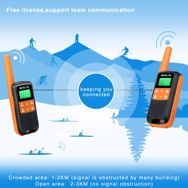 1 par RETEVIS RT649 PMR446 16CHS Walkie Talkie portátil con radio bidireccional sin licencia, enchufe de la UE, RT649