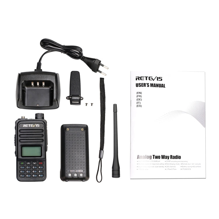 RETEVIS RT85 Frecuencia de la UE 136.000-174.000MHz + 400.000-470.000MHz 200CHS Radio bidireccional digital de doble banda Walkie Talkie de mano, RT85 EU Frequency
